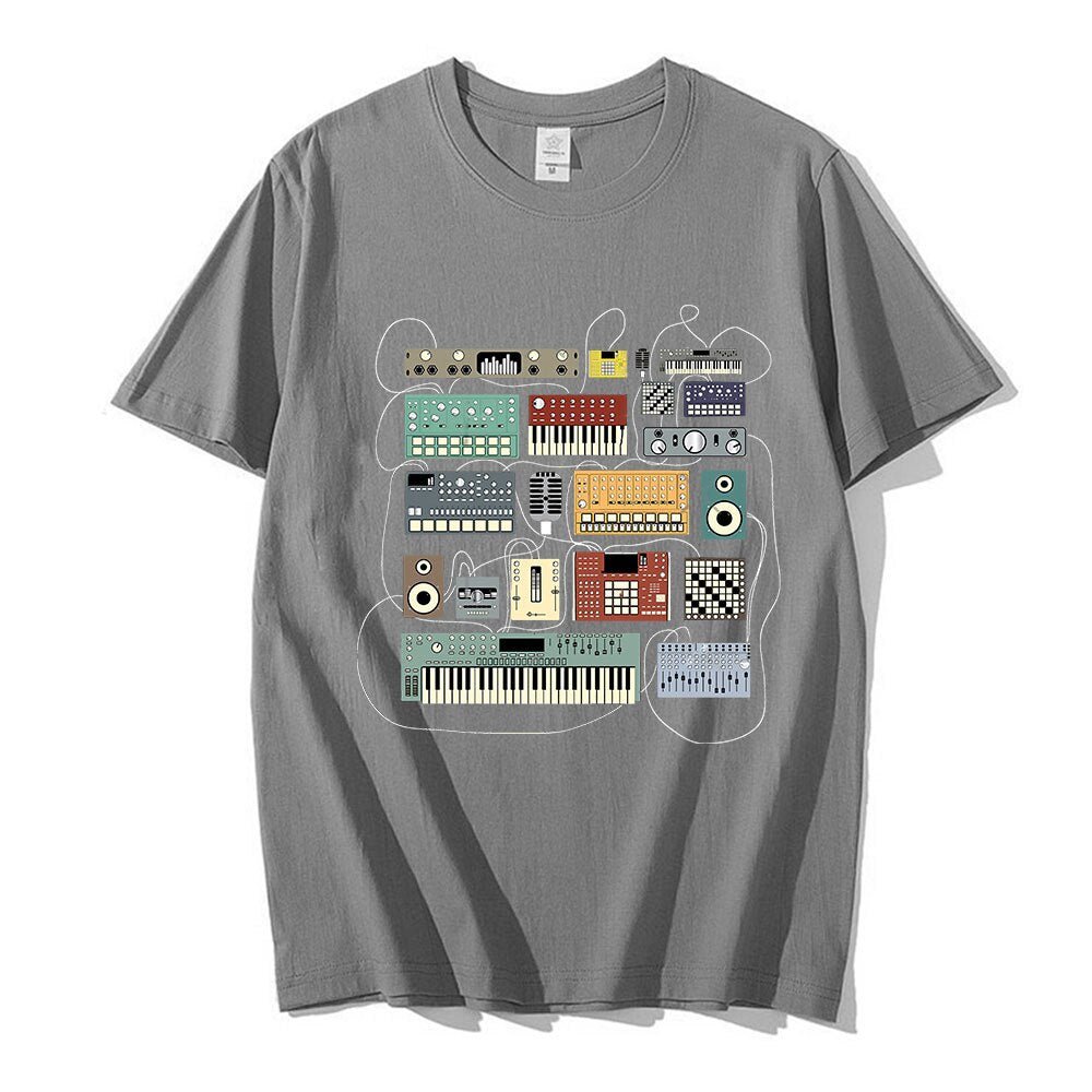 Wired Recording Studio Graphics T-Shirt Synth - Sound Shirts